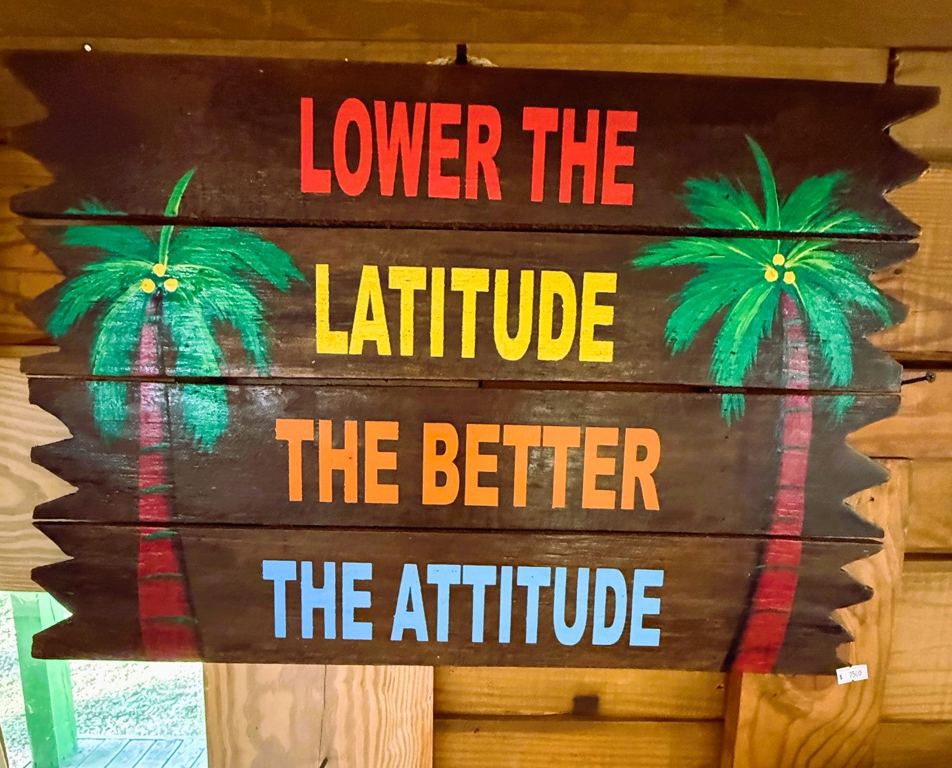 RAM Game Room Hand Painted "Lower The Latitude" Outdoor Decor Wall Art
