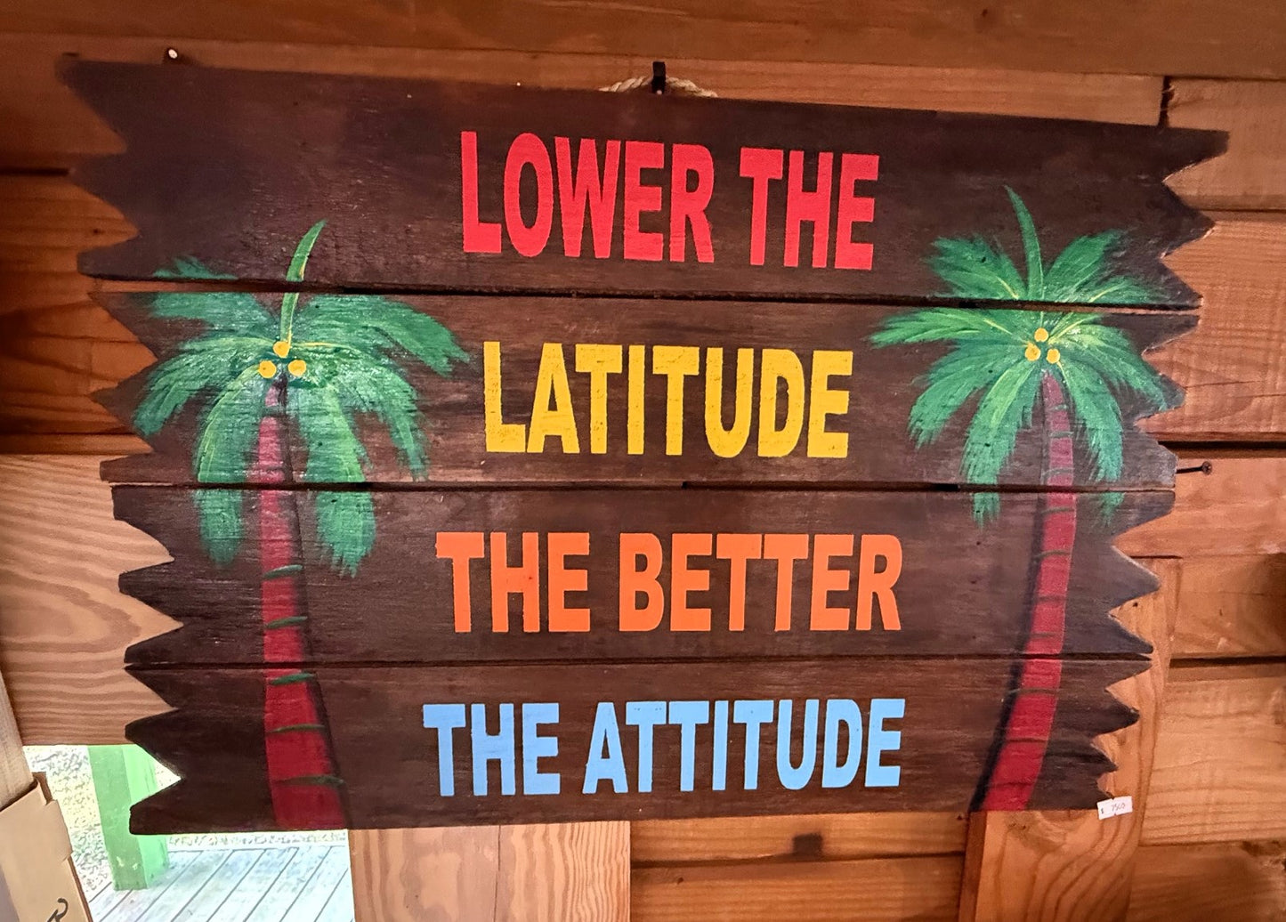 RAM Game Room Hand Painted "Lower The Latitude" Outdoor Decor Wall Art